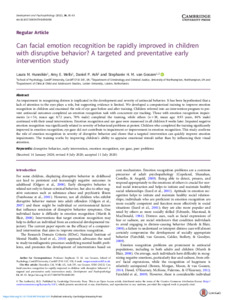 Can facial emotion recognition be rapidly improved in children with ...
