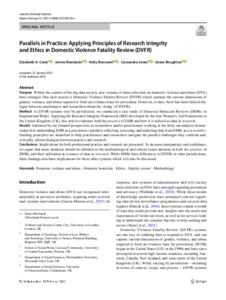 Parallels in Practice: Applying Principles of Research Integrity and ...
