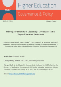 Striving for Diversity of Leadership: Governance in UK Higher Education ...