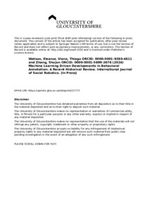 Machine Learning Driven Developments in Behavioral Annotation: A Recent ...