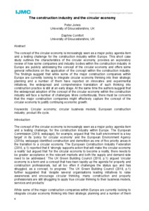 The construction industry and the circular economy - Research Repository