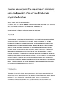 Gender stereotypes: the impact upon perceived roles and practice of in ...